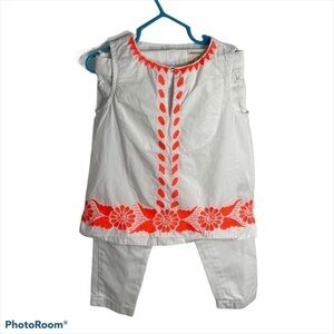 Crewcuts Tunic Outfit Girls Sz 5 Toddler White